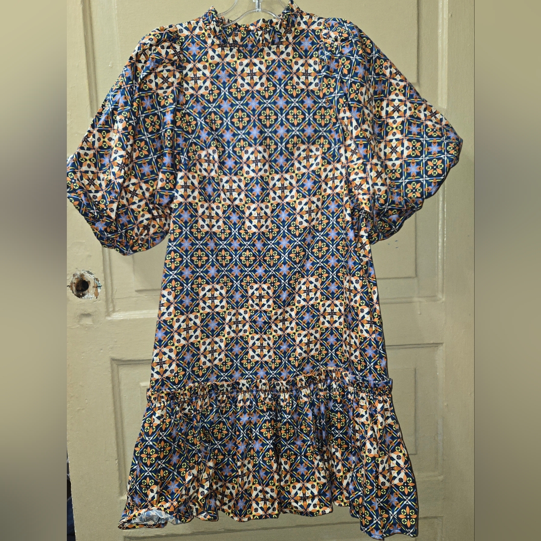 Tyler Be Sammy Cotton Mosaic Skimmer Multicolor Dress Nwt Size: Xs